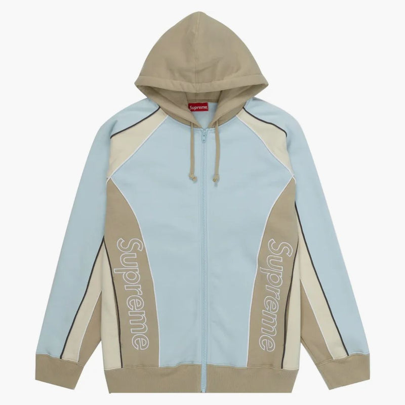 Nejvyšší stopa obložený zip Up Hooded Mikina bledě modrá