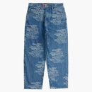 Högsta varumärke Jacquard baggy jean tvättad blå