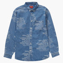 Supreme Trademark Jacquard Denim Shirt Washed Blue