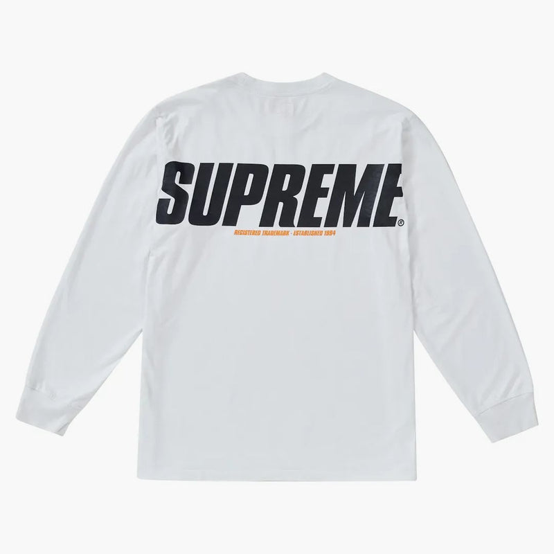 Supreme Trademark L/S Top White