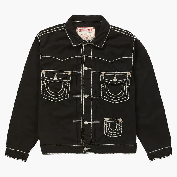 Supreme true religion denim trucker jacket blacket black