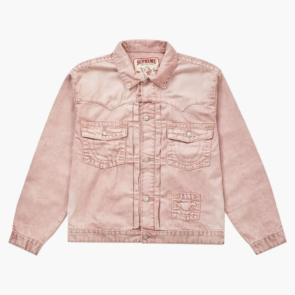 Supreme true religion denim trucker jacket pink