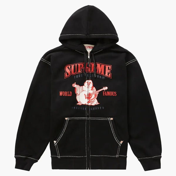 Supreme True Religion Zip Up Hooded Sweatshirt Black