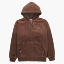 Nejvyšší pravá náboženství zip Up Hooded Mikina (FW22) Hnědá