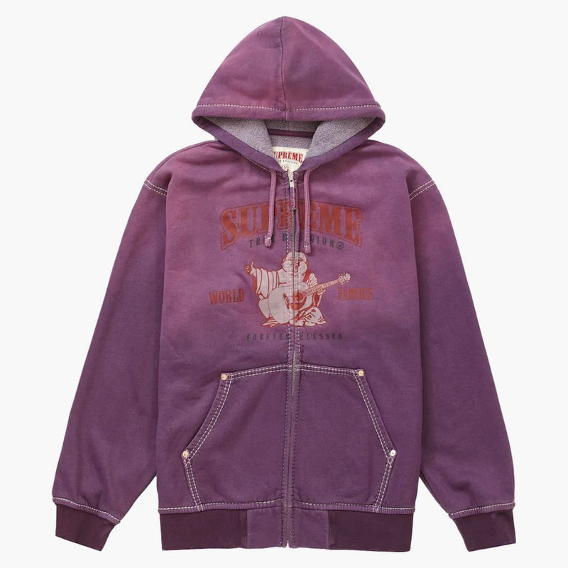 Nejvyšší skutečné náboženství zip Up Hooded mikina fialová