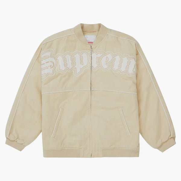 Supreme Tewt Old English Varsity Jacket Tan