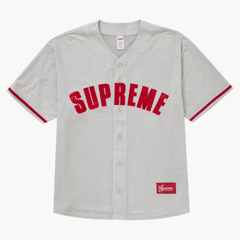 Supreme Ultrasued Mesh Baseball Jersey Grey