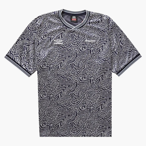Supreme Umbro Jacquard Animal Print Soccer Jersey Navy