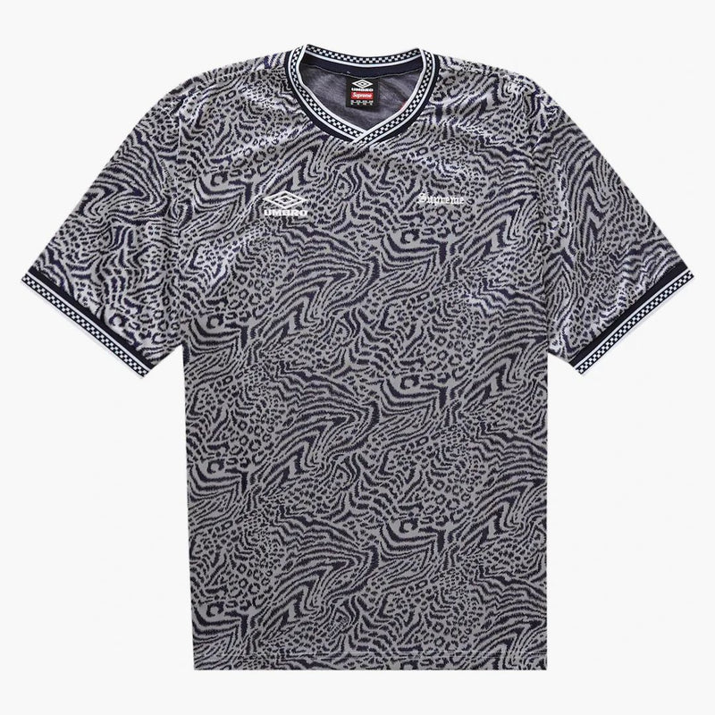 Supreme Umbro Jacquard Animal Print Soccer Jersey Navy