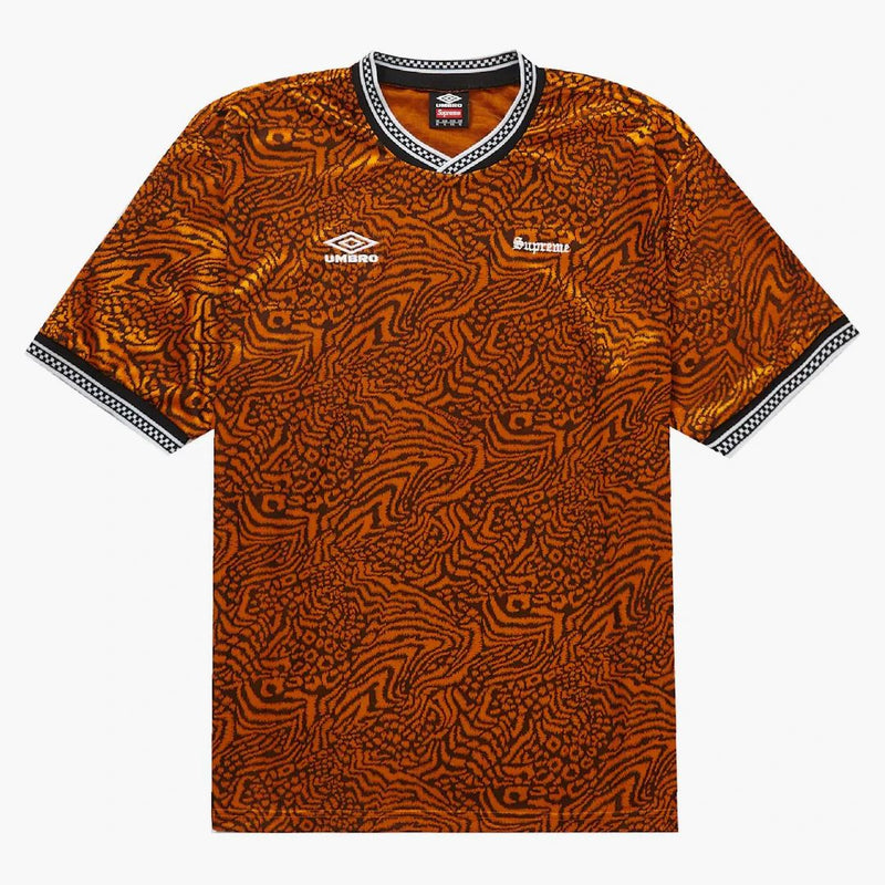 Supreme Umbro Jacquard Animal Print Soccer Jersey Orange
