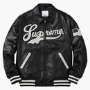 Nejvyšší Uptown Studded Leather Varsity Jacket černá