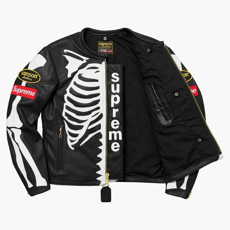 Supreme Vanson Leather Bones Jacket Black