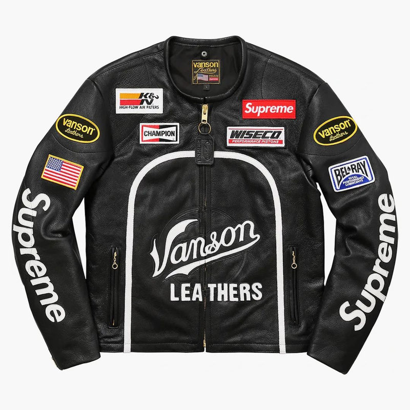 Supreme Vanson Leather Star Jacket Black