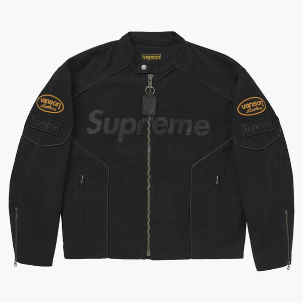Supreme Vanson Cordura Cotton Jacket 黒 M Supreme Vanson Leathers Cordura Kurtka - Kup w Hypenedz