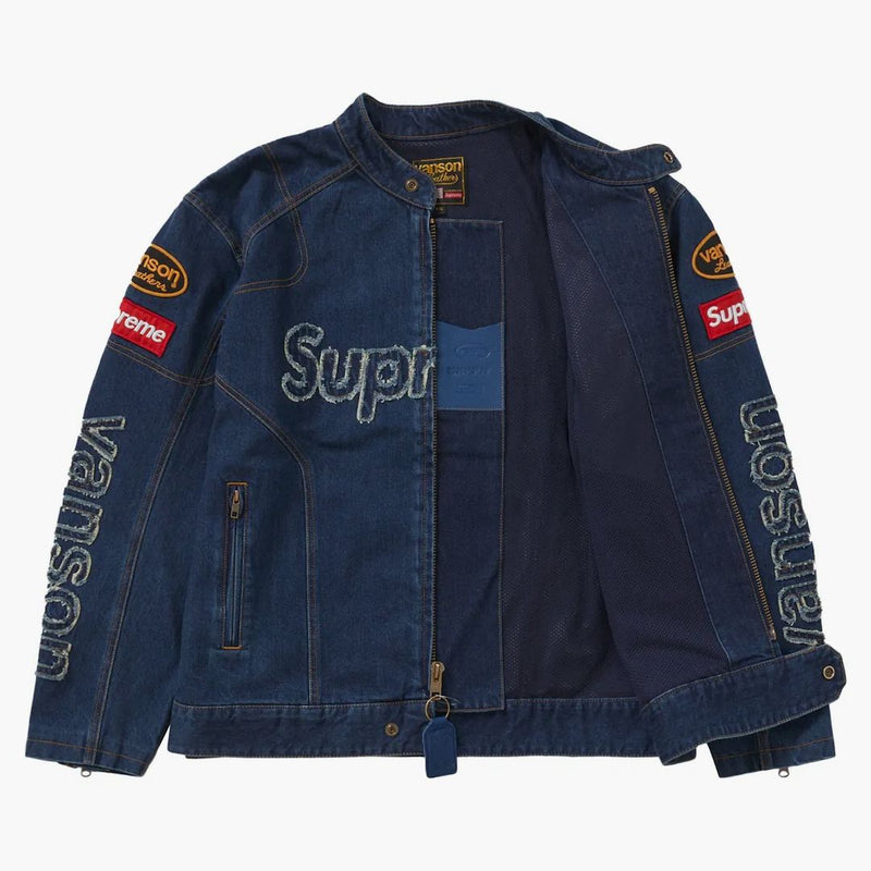 Suprem Vanson Leathers Cordura Denim Jacheta albastră