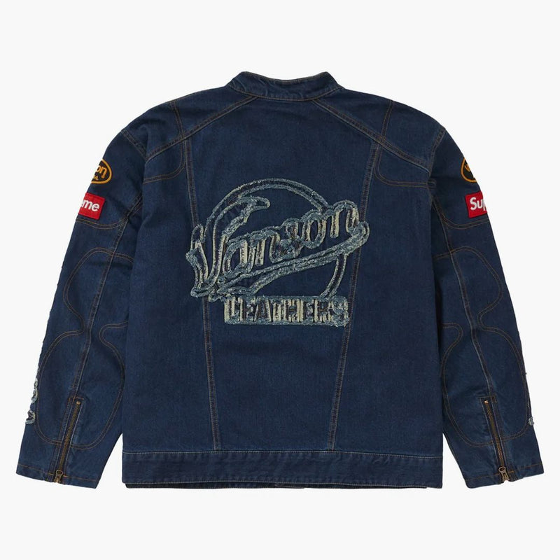 Suprem Vanson Leathers Cordura Denim Jacheta albastră