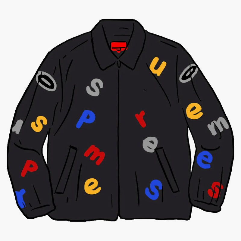 Supreme Vanson Leathers Letters Cordura Jacket Black