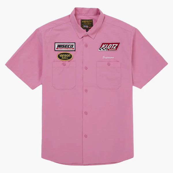 Supreme Vanson Leathers S/s Work Shirt Pink