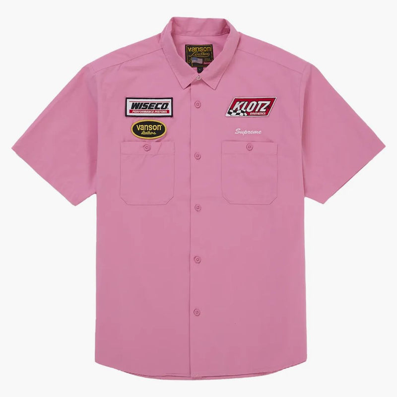 Supreme Vanson Leathers S/s Work Shirt Pink