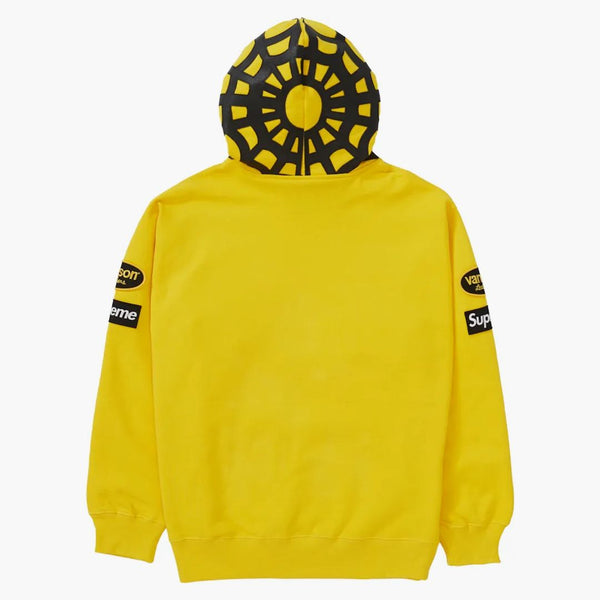 Supreme Vanson Leathers Spider Web Zip Up Hooded Sweatshirt Yellow