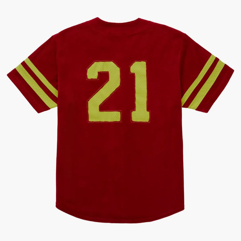Jersey da baseball supremo velluto rosso