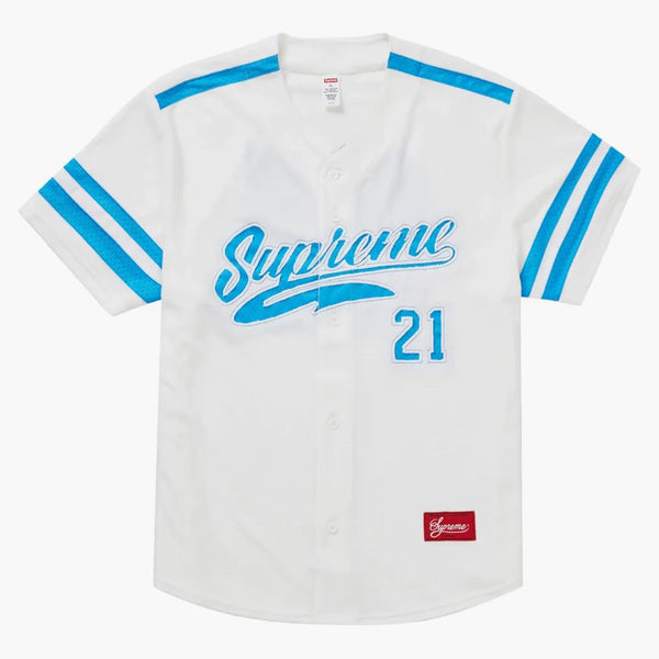 Supreme Velour Baseball Jersey White