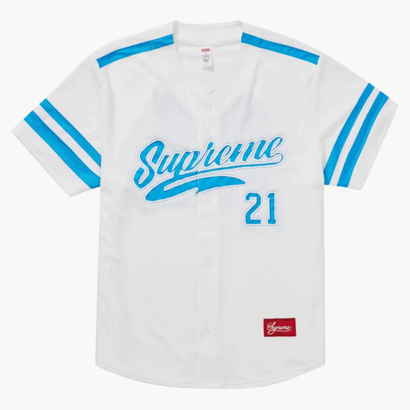 Supreme Velour Baseball Jersey White