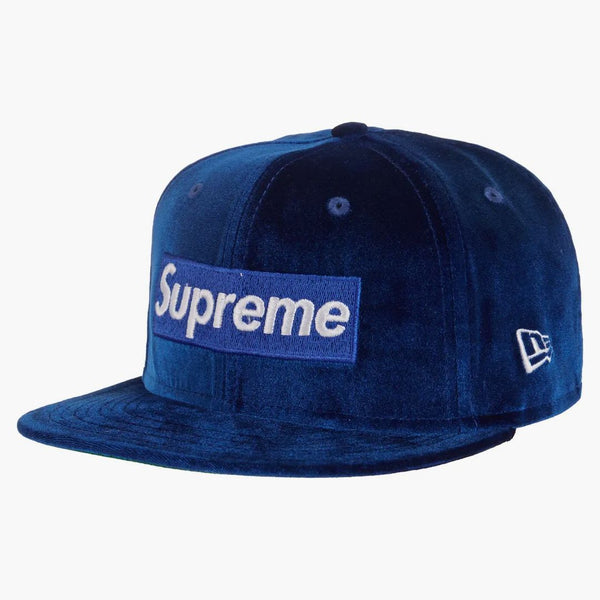Supreme Velor Box logo New Era Navy