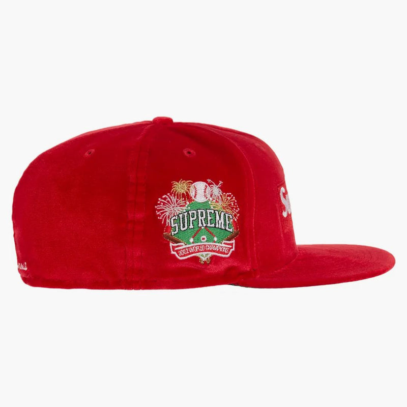 Supreme Velor Box Logo New Era Red