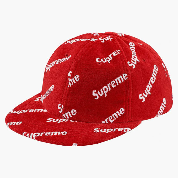 Supreme Velor Diagonal Logo 6-Panel Red