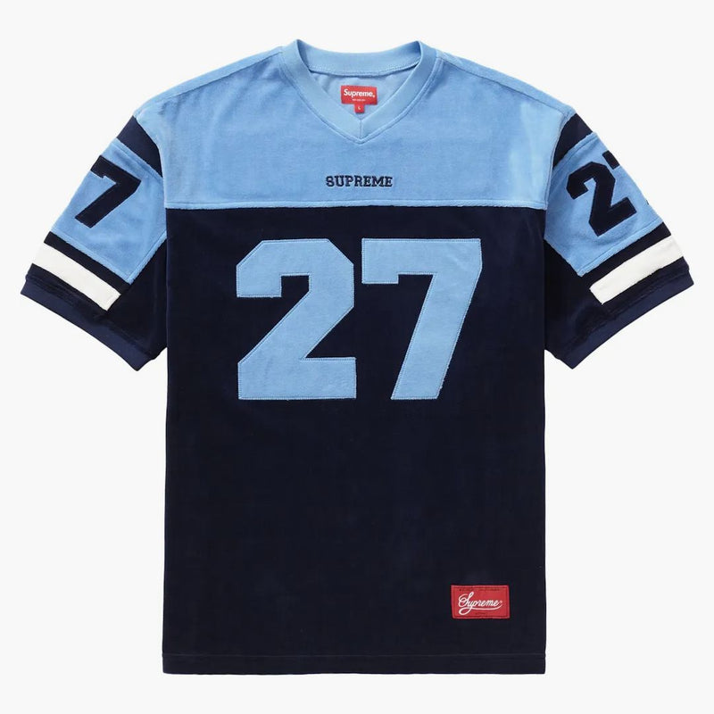 Supreme Velour Football Jersey Navy