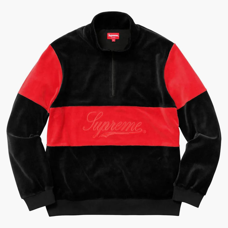 Supreme Velor Half Zip Pullover Black