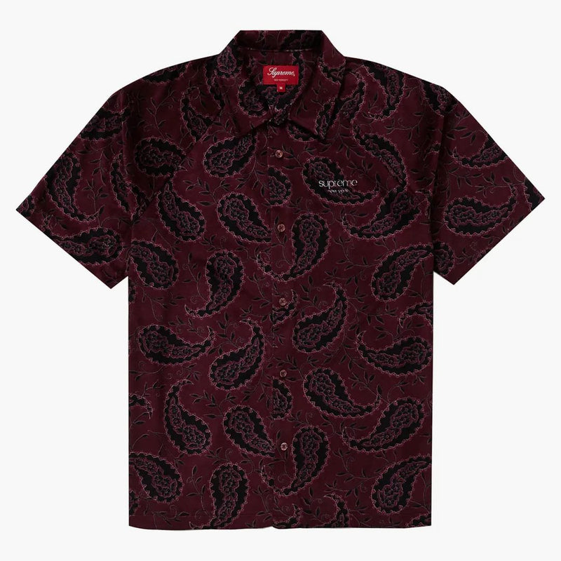 Supreme Velor S/s Shirt Bourgogne Paisley
