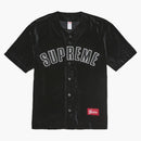 Supreme Velvet Baseball Jersey Black