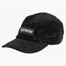 Supreme Velvet Paisley Camp Cap Black