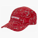 Supreme Velvet Paisley Camp Cap Red