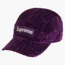 Supreme Velvet Pattern Camp Cap Purple