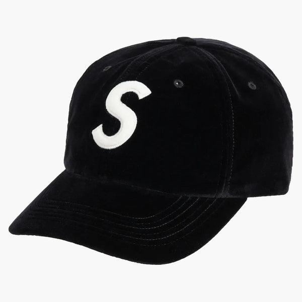 Supreme Velvet S Logo 6-Panel Black