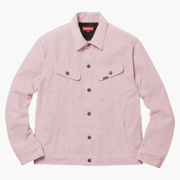 Supreme velvet trucker jacket dusty pink