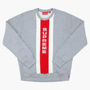 Supreme Vertical Logo Panel Crewneck Heather Gray