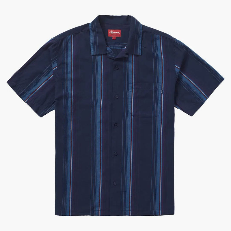 Supreme Vertical Stripe S/S Shirt Navy