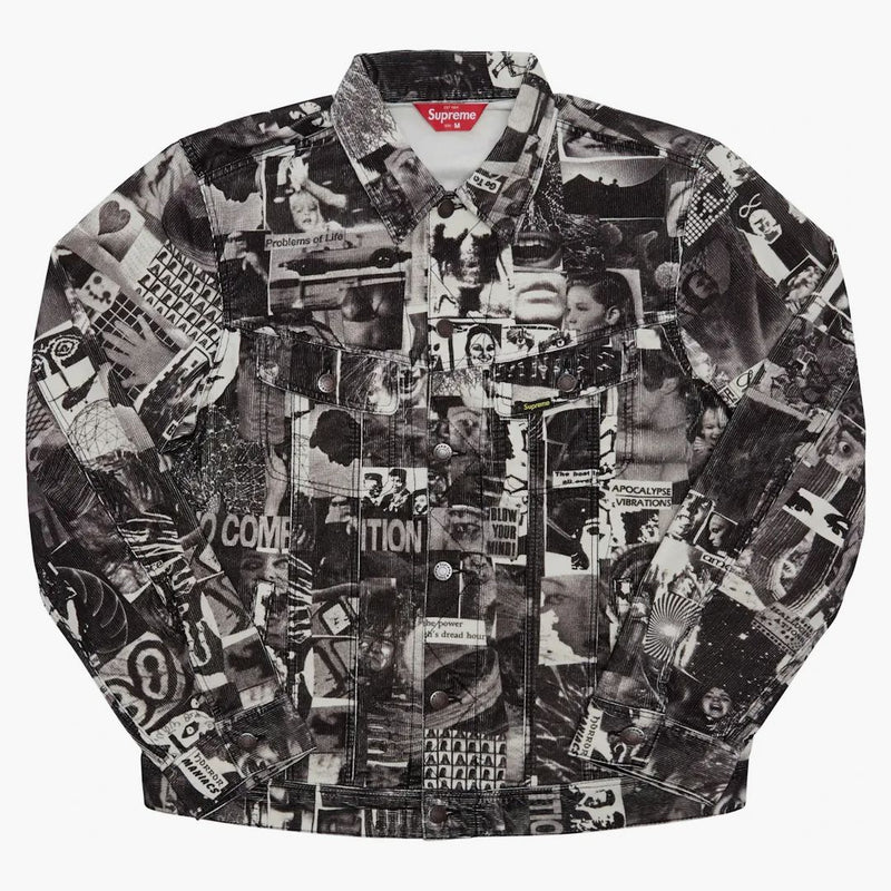 Supreme vibrations corduroy trucker jacket white