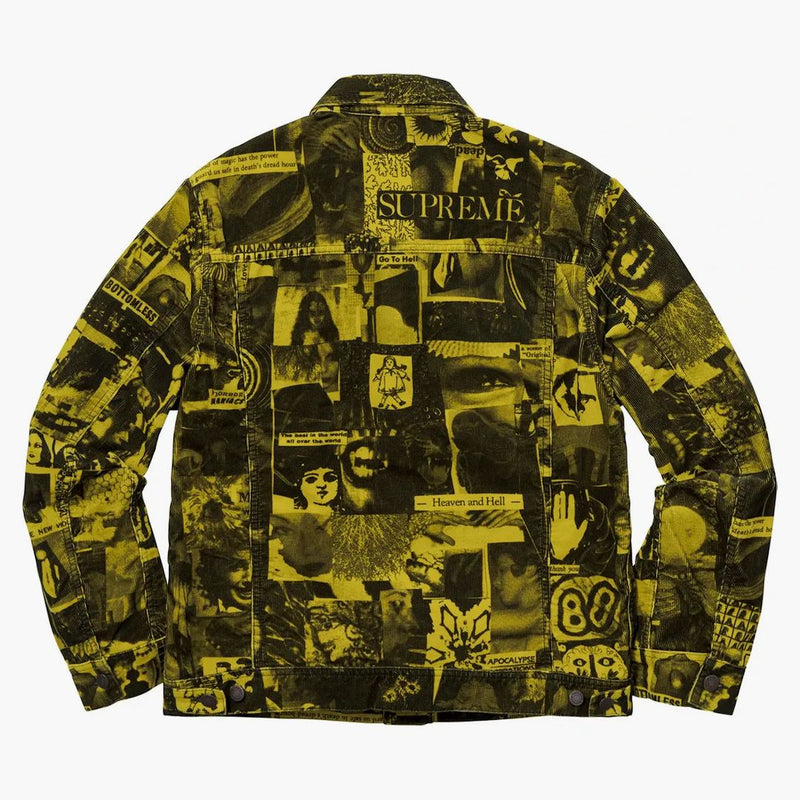 Supreme vibrations corduroy trucker jacket yellow
