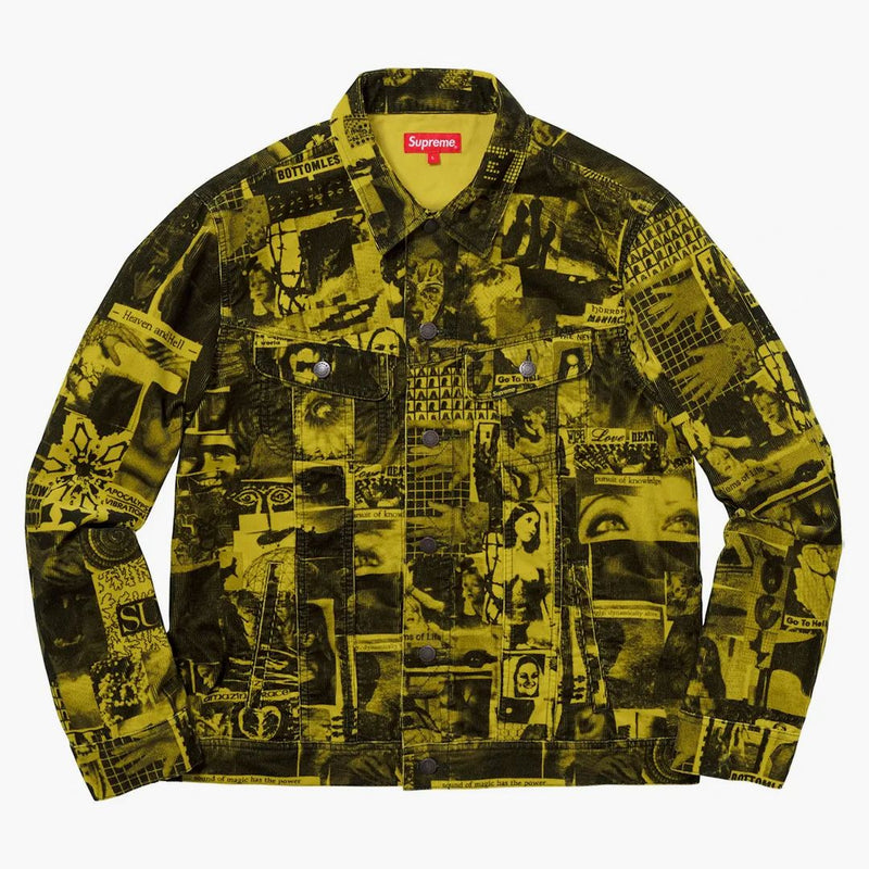 Supreme vibrations corduroy trucker jacket yellow