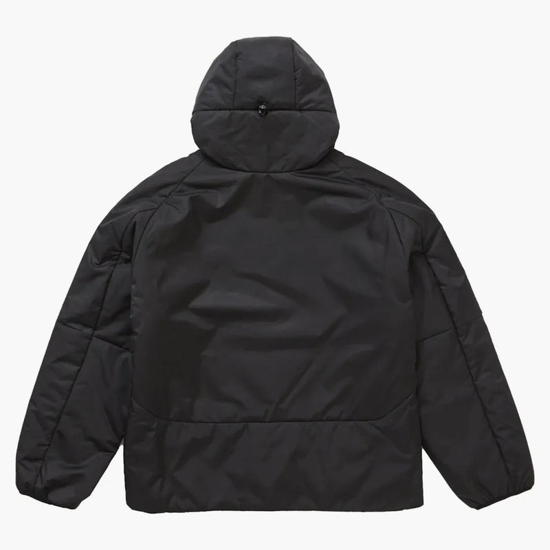 Giacca con cappuccio isolata suprema di Windstopper Nera
