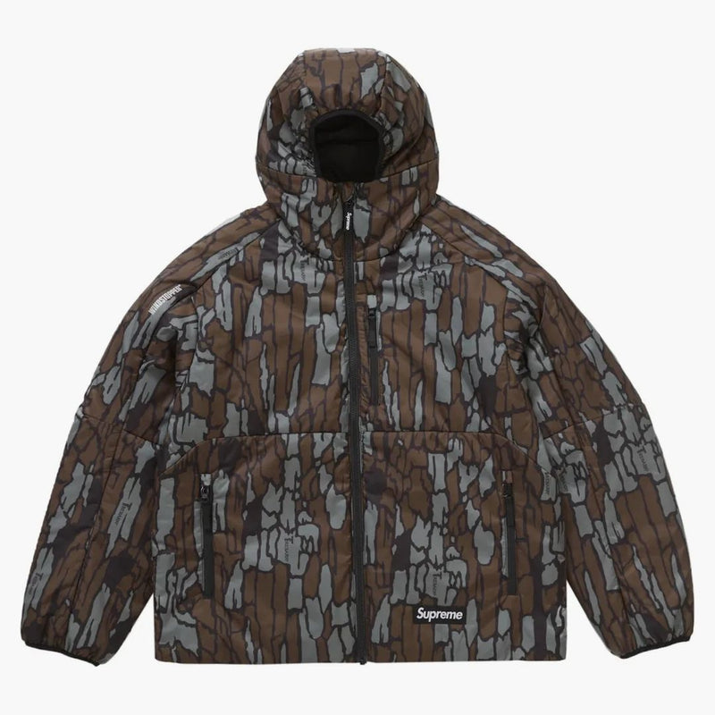 Nejvyšší Windstopper izolovaná bunda s kapucí Mossy Oak Trebark Camo