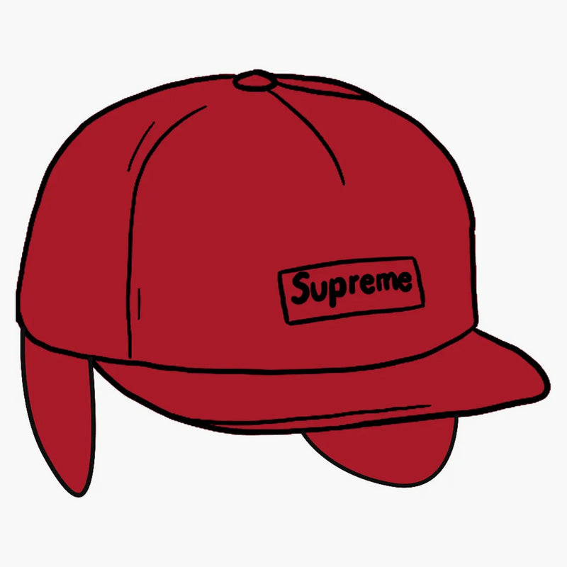 Supreme Windstopper Small Box Earflap 6-panel röd