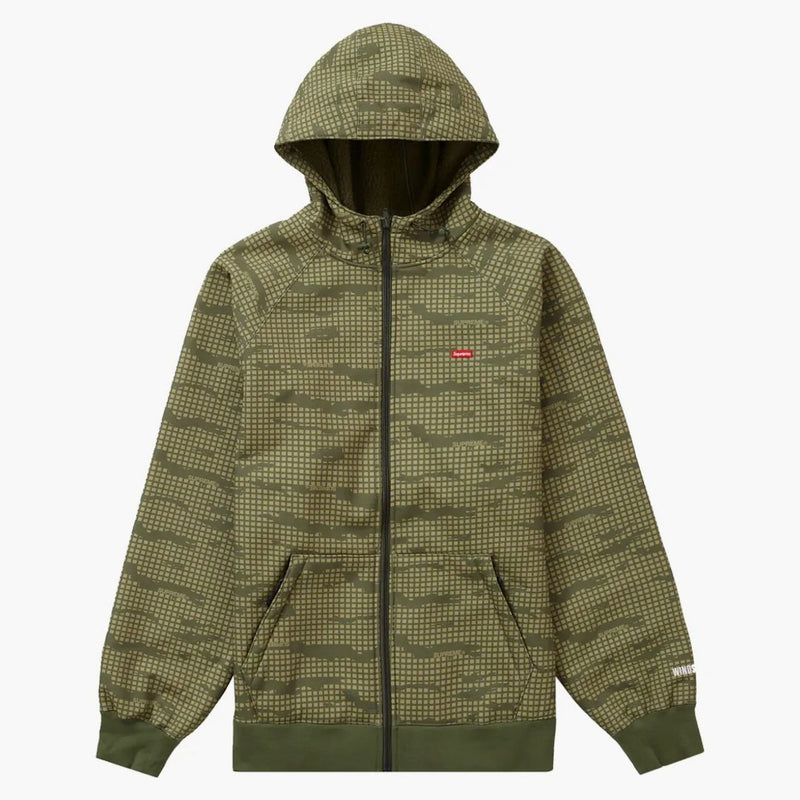 Supreme Windstopper Zip Up Hooded Sweatshirt (FW21) Olive Grid Camo
