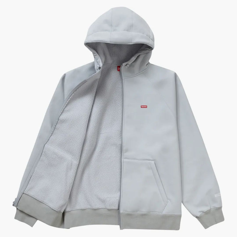 Supreme Windstopper Zip Up Hooded Sweatshirt (FW22) ljusgrå