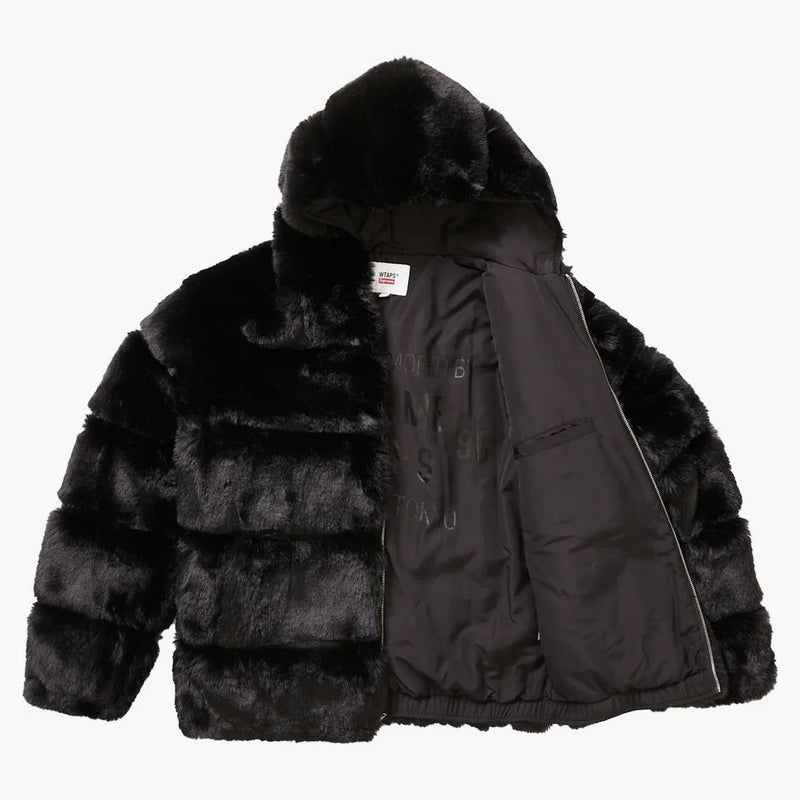 Supreme Wtaps Faux Fur Hooded Jacket Black